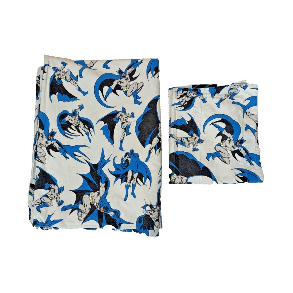 Pottery Barn Kids Batman Twin Duvet Cover with Pillow Case Organic Cotton Blend